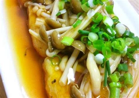 Easy Agedashi Tofu with Savory Mushroom Sauce Recipe by cookpad.japan ...