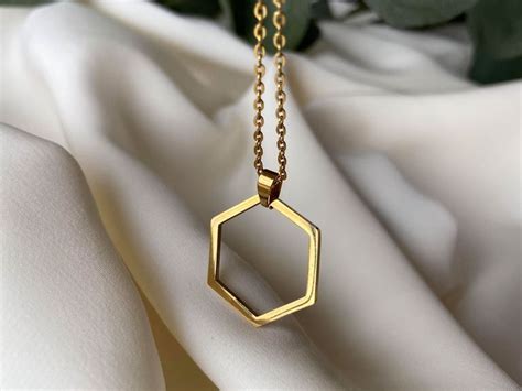 Hexagon Pendant Geometric Minimalist Necklace Jewelry Christmas