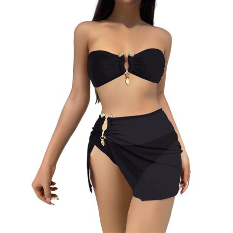Great Warehouse Dkinjom Women S Piece Solid Bikini Set Swimsuit With