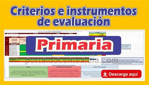 Criterios e instrumentos de evaluación nivel PRIMARIA Descargar PPT