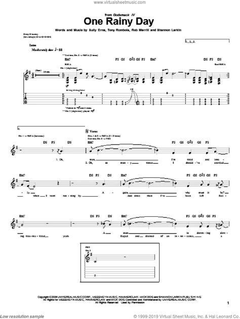 Godsmack Sheet Music To Download And Print