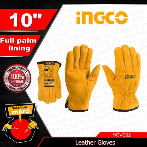 INGCO Leather Gloves 10 HGVC02 TOOLS FROM MARS IHT Lazada PH