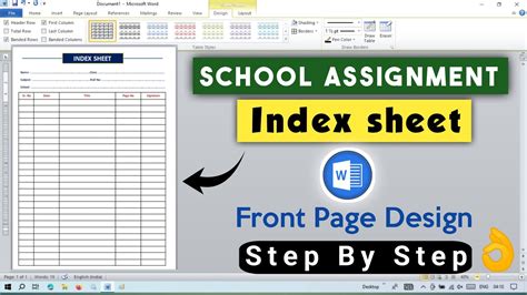 How To Create Index Sheet In Ms Word Index Sheet In Ms Word