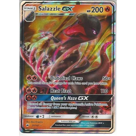 Pokemon Trading Card Game 25 147 Salazzle GX Rare Holo GX SM 03