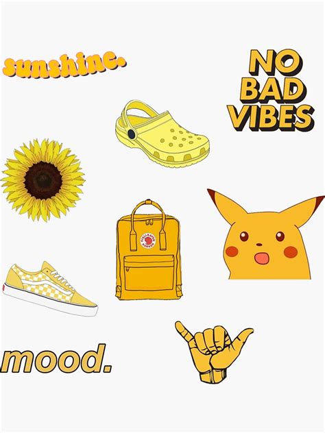 Yellow Sticker Pack Sticker For Sale By Stickerpackss Redbubble