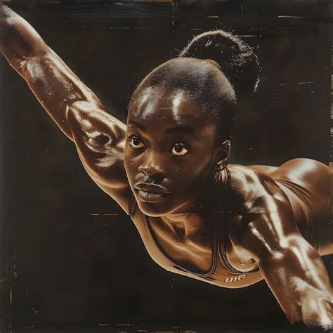 Digital Painting Of An African American Female Athlete Posing In A