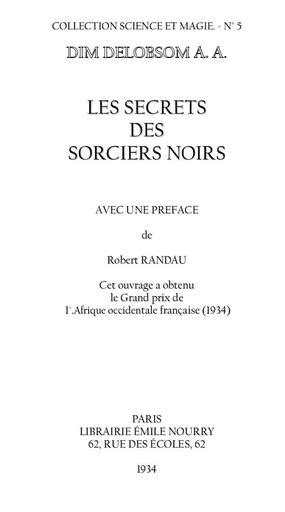 Les Secrets Des Sorciers Noirs Pdf