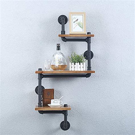 Mbqq Industrial Pipe Wall Shelf For Bathroom Wall Mounted Rustic Modern