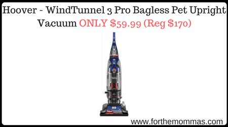 Hoover - WindTunnel 3 Pro Bagless Pet Upright Vacuum ONLY $59.99 (Reg $170)