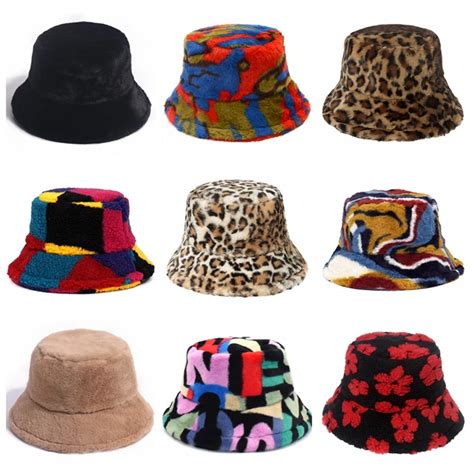 Zimowy Kapelusz Typu Bucket Moda Damska Leopard Panama Ciep E Czapki