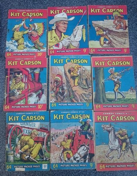 Kit Carson Cowboy Western Comics Vintage Bulk Lot Nine Issues Digest