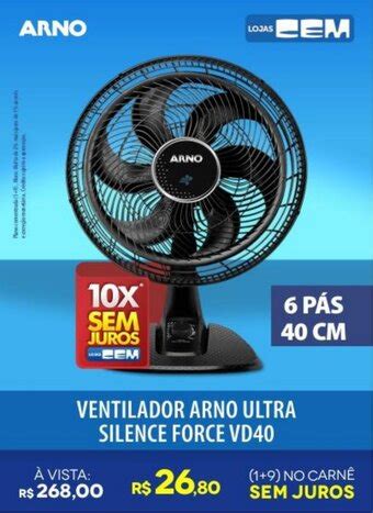 Ventilador Arno Ultra Silence Force VD40 Oferta Na Lojas Cem