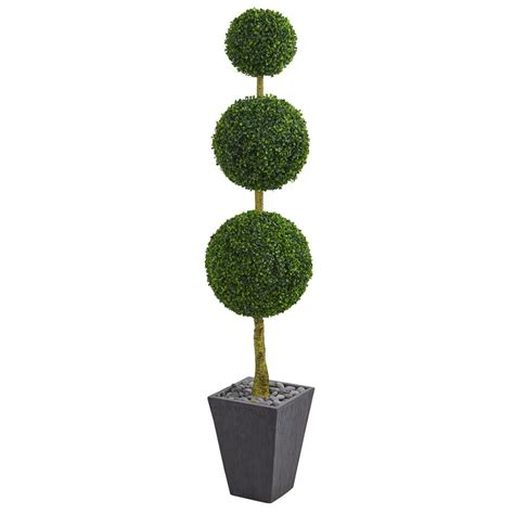 Nearly Natural 6 Ft High Indoor Outdoor Boxwood Triple Ball Topiary