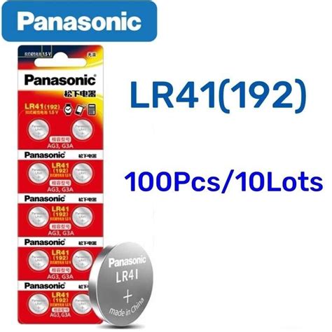 100Pcs Orihinal Panasonic Ag3 Lr41 Cell Coin Alkaline Battery Button