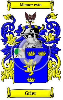 Grier Name Meaning, Family History, Family Crest & Coats of Arms