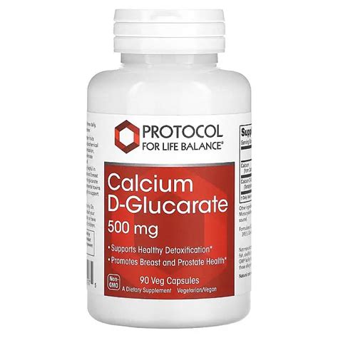 D-глюкарат кальцію (Calcium D-glucarate) 500 мг 90 капсул Protocol for ...