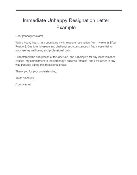 Unhappy Resignation Letter 25 Examples Format How To Write Tips Pdf