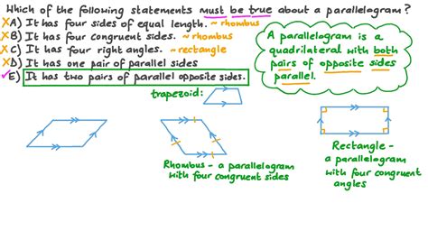 Question Video Determining The Properties Of A Parallelogram Nagwa