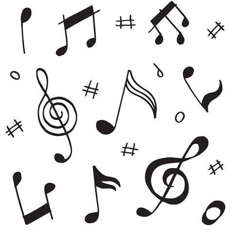 Set Of Music Note Doodle Vector Illustration 5485648 Vector Art At