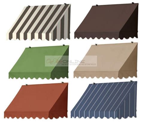 awnings with different colors and designs on each side, including brown ...