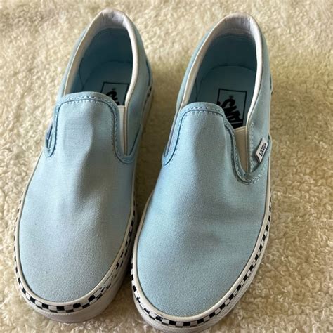 Vans Shoes Size 6 Womans Vans Baby Blue With Small Strip Of