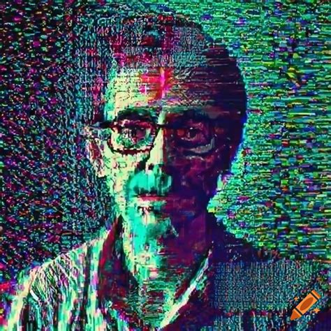 Quirky Nerdy 56 Year Old Male Physics Professor With Vhs Glitch Effect