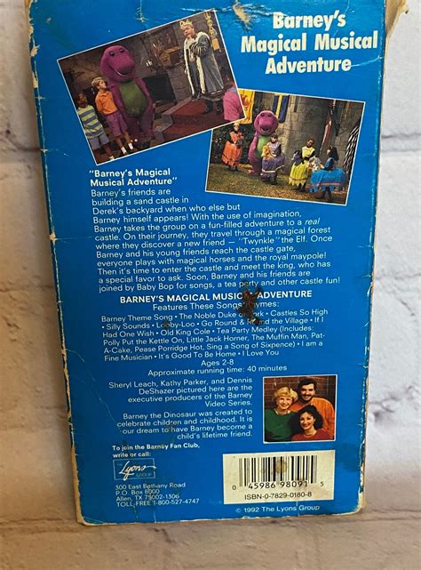 Barneys Magical Musical Adventure Sing Along Vhs By Lyons Group 1992 For Ages 2 To 8 See All