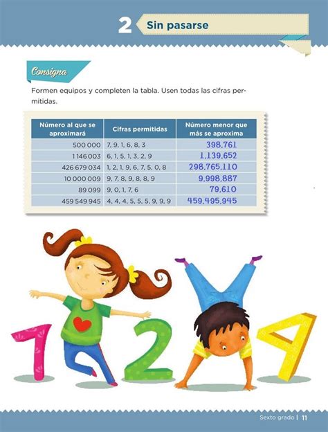 Sin pasarse Desafío 2 Desafíos Matemáticos Sexto Contestado Tareas