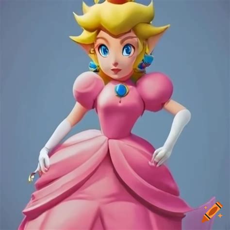 Princess Peach And Link In Pink Silk Ballgowns Posing Together On Craiyon