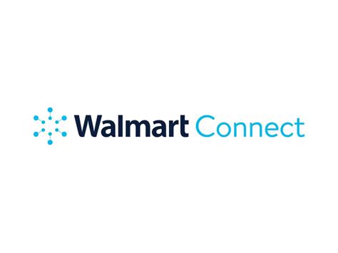 the walmart connect logo is shown on a white background, with blue dots ...