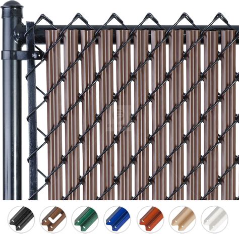 Chain Link W Shape Bottom Lock Fence Slats 6 Ft Brown Garden And Outdoor