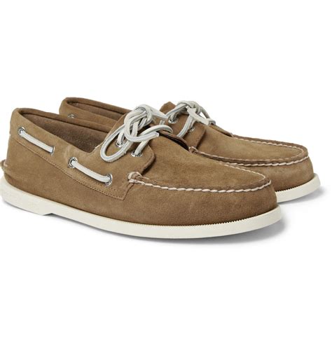 Sperry Top Sider Authentic Original Suede Boat Shoes In Brown For Men