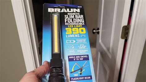 Braun 63958harbor Freight 390 Lumen Magnetic Slim Bar Folding Led Work