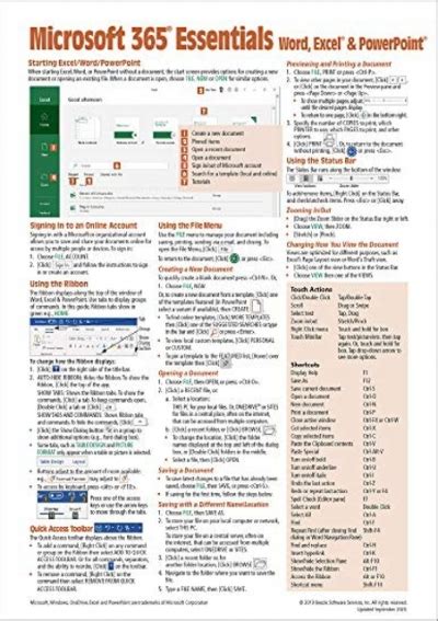 Full Pdf Microsoft 365 Office 365 Essentials Quick Reference Guide Windows Version