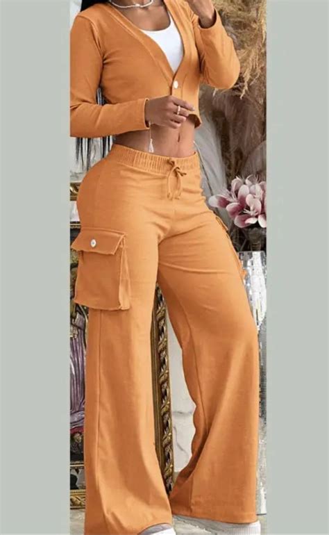 Fz Womens Buttoned Pocket Design Drawstring Pants Suit Fzwear In 2024 Stylish Pants Women