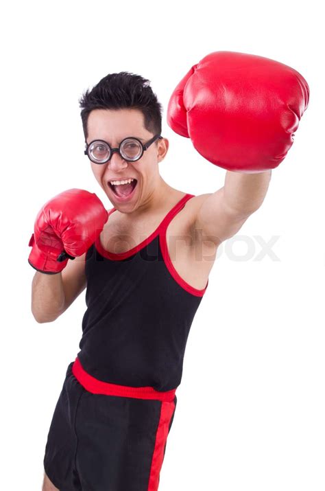 Funny Boxer Isoleret P Den Hvide Baggrund Stock Foto Colourbox