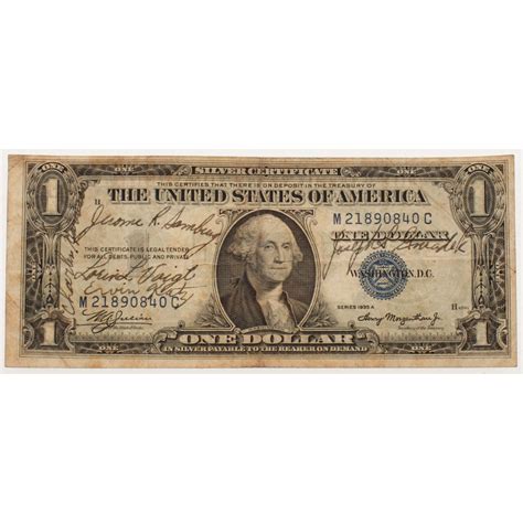 A U S One Dollar Blue Seal Silver Certificate Note Pristine