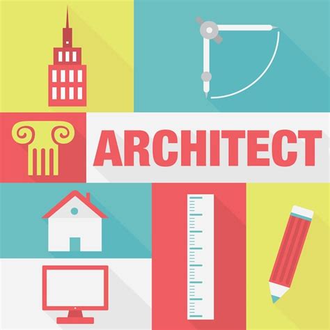 Iconos Del Arquitecto Vectorial Vector Premium