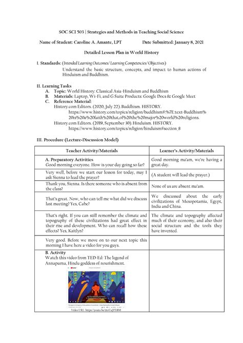 Activity 9 Amante Lecture Discussion Model Soc Sci 503 Strategies