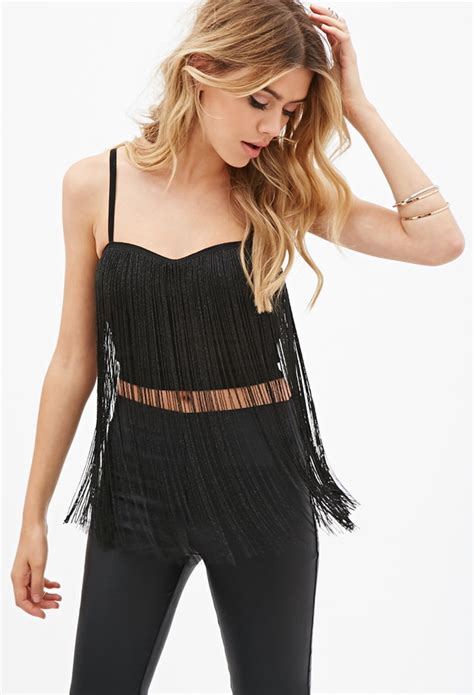 Forever 21 Metallic Fringe Crop Top 19 Forever 21 Lookastic