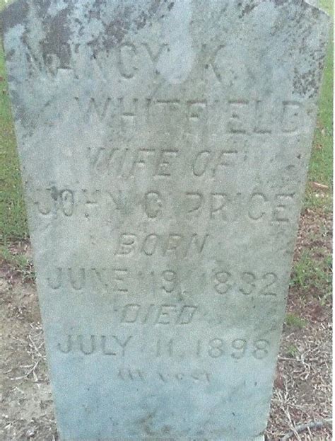 Nancy Keziah Whitfield Price 1832 1898 Find A Grave Memorial