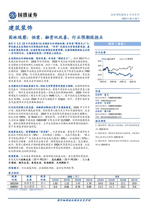 建筑建材 2020 03 03 夏天、何亚轩、廖文强 国盛证券 持