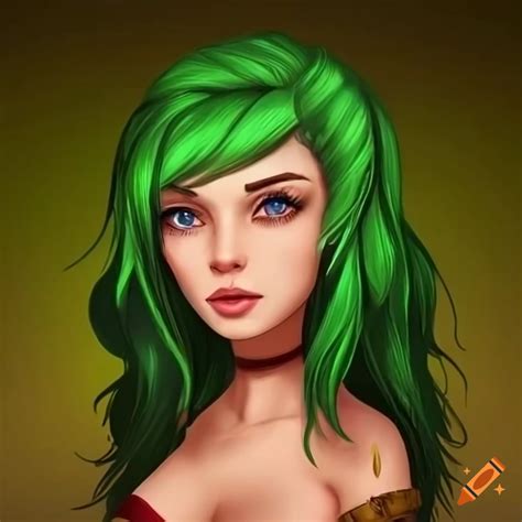 Avatar Of A Female Character With Red Hair And Green Eyes On Craiyon