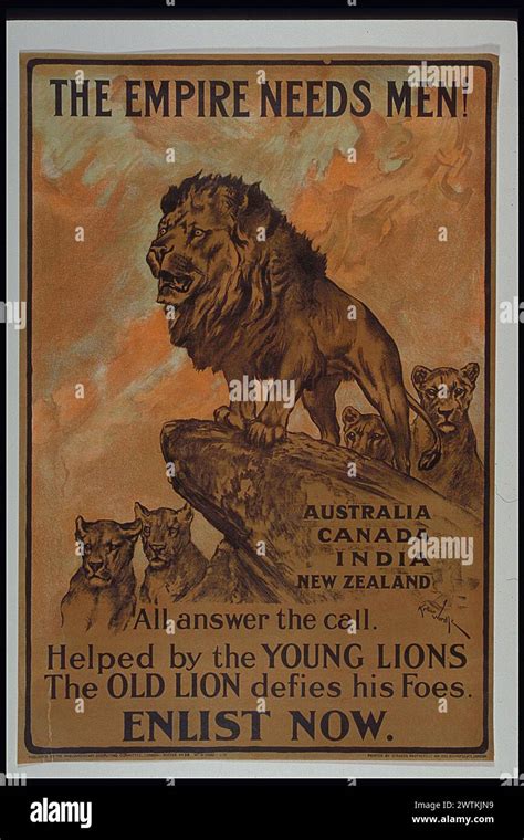 Poster The Empire Needs Men Enlist Now 1914 18 Arthur Wardle