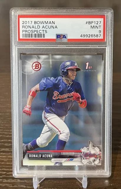 2017 RONALD ACUNA Jr PSA 9 1er Papier Bowman Atlanta Braves Baseball