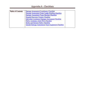 Fillable Online Appendix A Checklists Fax Email Print PdfFiller
