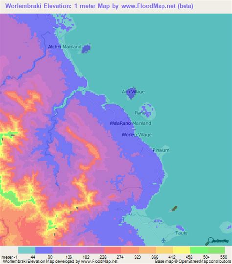 Elevation Of Worlembrakivanuatu Elevation Map Topography Contour