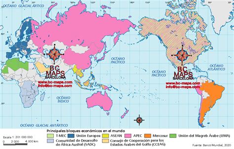 Bloques Econ Micos Mundo Mapa Libro Texto Mexico Vectorial Eps