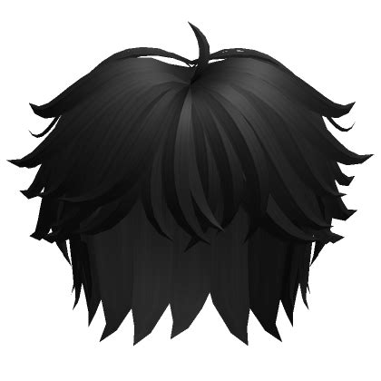 Fluffy Messy Anime Hair Black Roblox