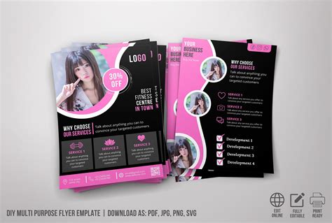 Flyer Template, Flyer Design, Canva Template, Multipurpose Business ...